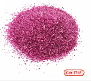36 Grit Sandblasting Merah Muda Aluminium Oksida Iso 9001